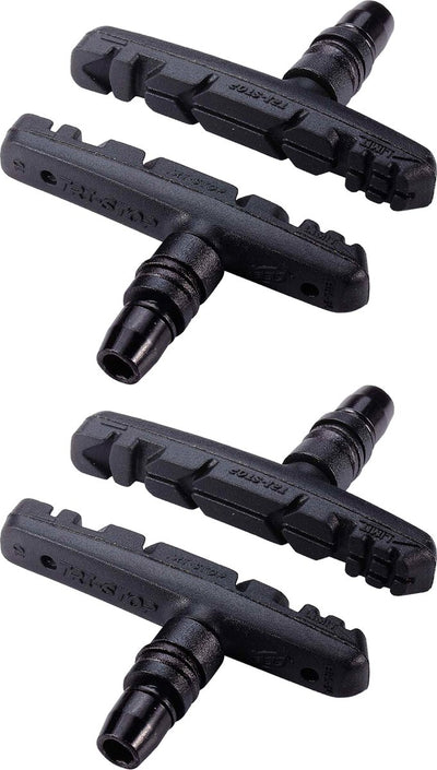 BBB Cycling Fahrradbremsbeläge – Tristop – Felgenbremse – für Citybike Mountainbike – Shimano-kompatibel – V-Brake-Bremsbeläge – Schwarz – BBS-16