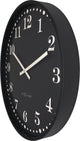 Nexttime dickens groß – Wanduhr – 50 cm – Kunststoff – schwarz – geräuschlos