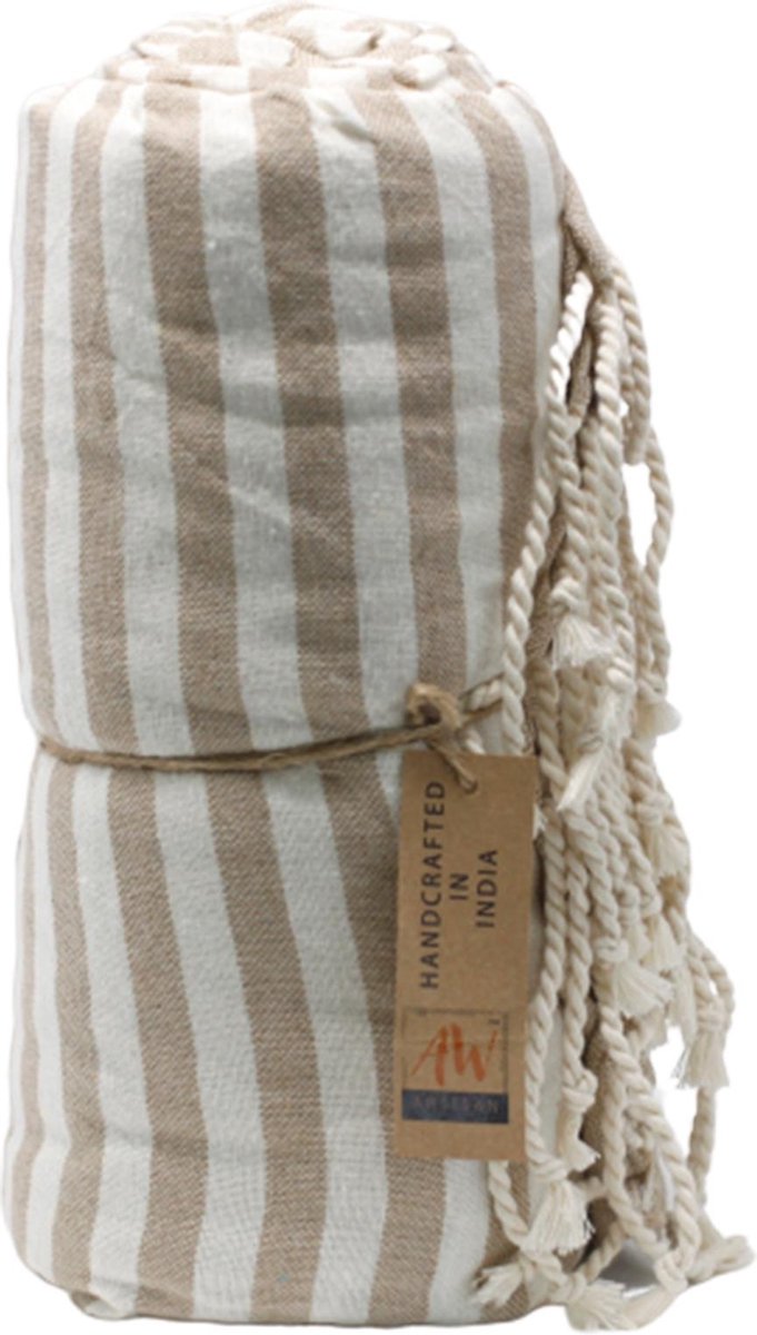 Alte Weisheit – Handtuch – Baumwoll-Pario-Handtuch 100 x 180 cm warmer Sand – Badetuch – Strandtuch – Duschtuch – Peeling-Handtuch – weiches Tuch