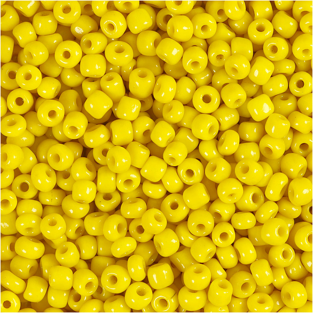 Creativ Company Rocailles, D 3 mm, Größe 8 0, Lochgröße 0,6-1,0 mm, gelb, 25 g 1 Box