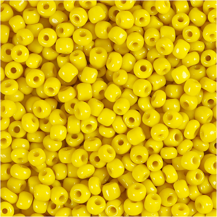 Creativ Company Rocailles, D 3 mm, Größe 8 0, Lochgröße 0,6-1,0 mm, gelb, 25 g 1 Box