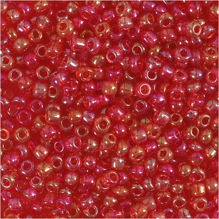 Creativ Company Rocailles, D 3 mm, Größe 8 0, Lochgröße 0,6–1,0 mm, Kirschglanz, 25 g, 1 Box