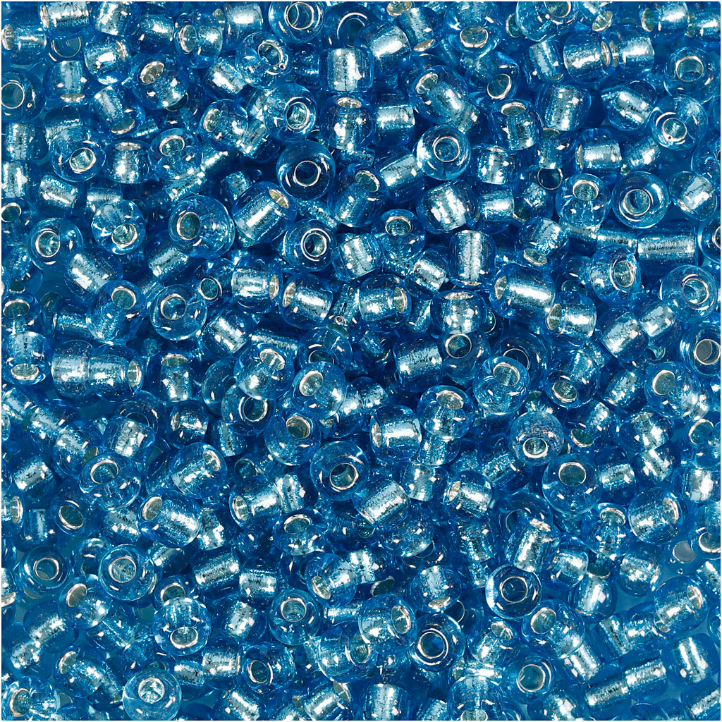 Creativ Company Rocailles, D 3 mm, Größe 8 0, Lochgröße 0,6-1,0 mm, klares Türkis, 25 g 1 Box