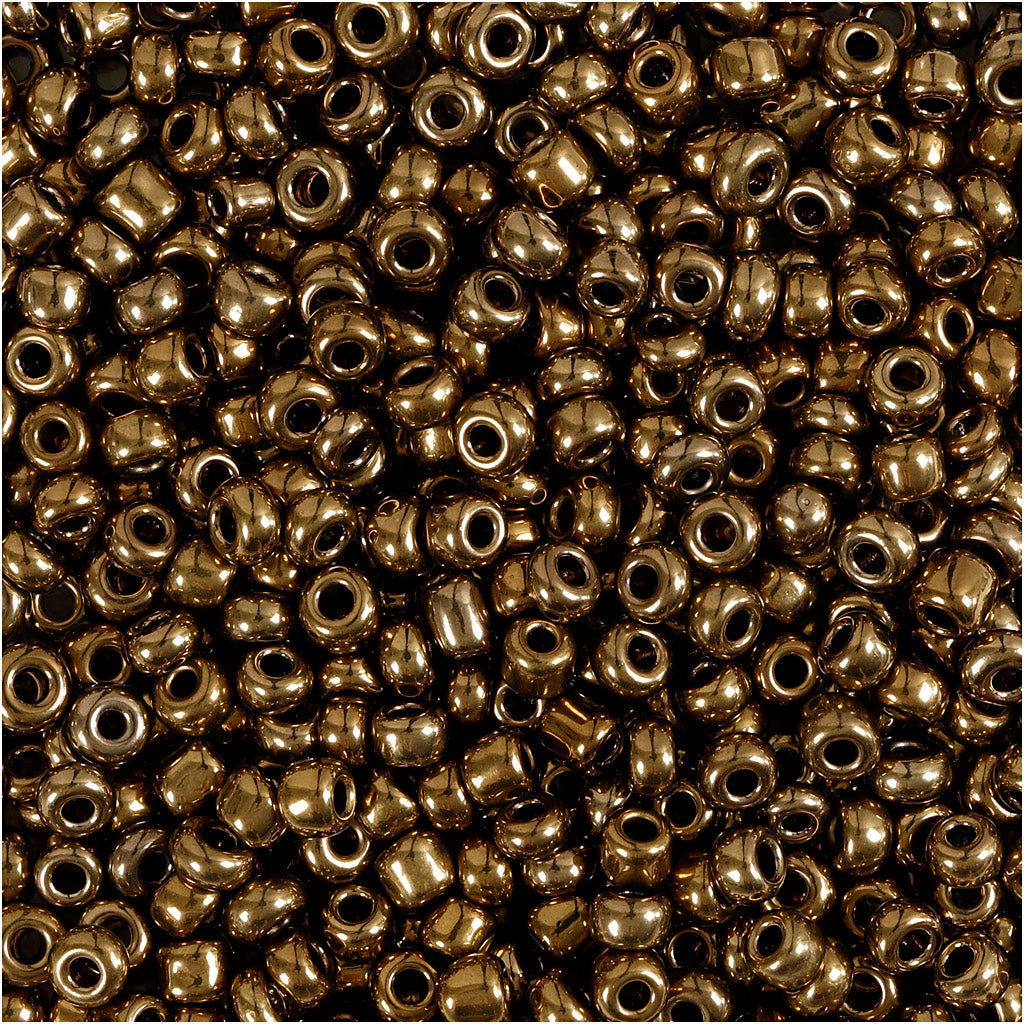 Creativ Company Rocailles, D 3 mm, Größe 8 0, Lochgröße 0,6-1,0 mm, Bronze, 25 g 1 Box