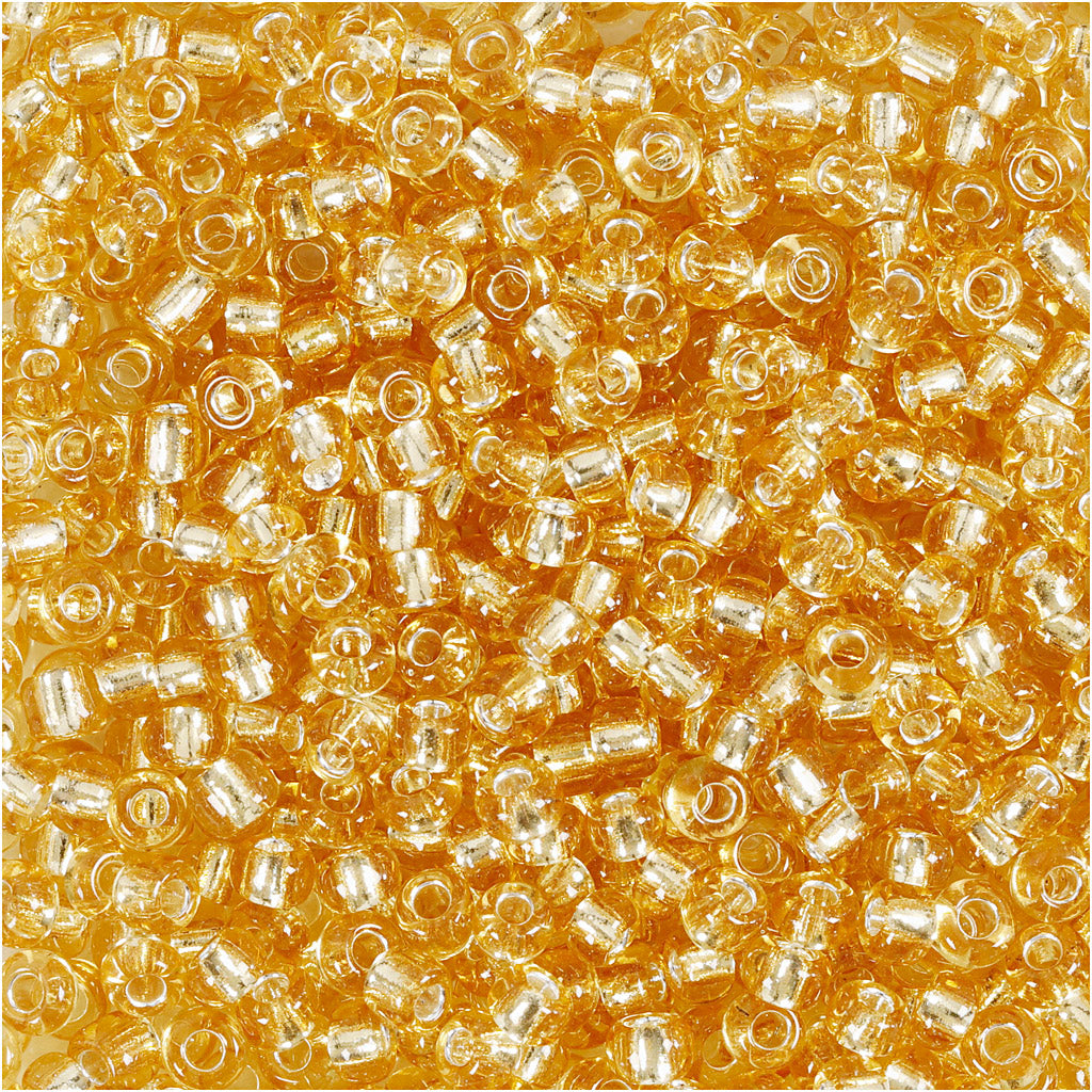 Creativ Company Rocailles, D 3 mm, Größe 8 0, Lochgröße 0,6-1,0 mm, Gold, 25 gr 1 Box
