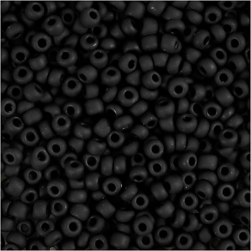 Creativ Company Rocailles, D 3 mm, Größe 8 0, Lochgröße 0,6-1,0 mm, mattschwarz, 25 g 1 Box