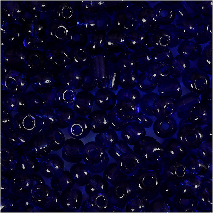 Creativ Company Rocailles, D 4 mm, Größe 6 0, Lochgröße 0,9–1,2 mm, Kobaltblau, 25 g, 1 Box