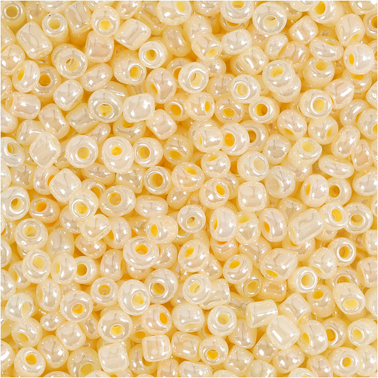 Creativ Company Rocailles, D 3 mm, Größe 8 0, Lochgröße 0,6-1,0 mm, Elfenbein, 25 g 1 Box