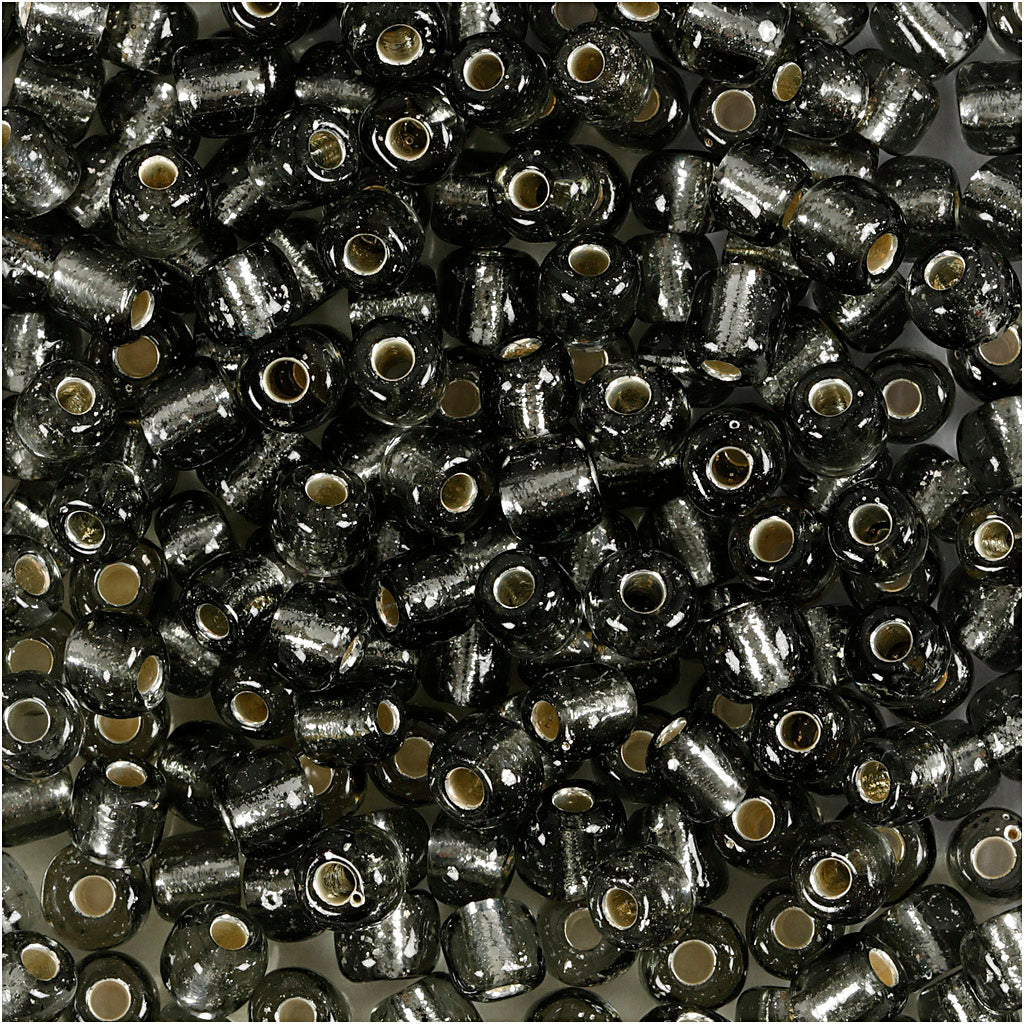 Creativ Company Rocailles, D 4 mm, Größe 6 0, Lochgröße 0,9–1,2 mm, hellgrau, 25 g 1 Box