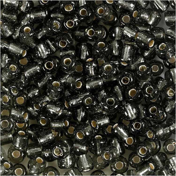 Creativ Company Rocailles, D 4 mm, Größe 6 0, Lochgröße 0,9–1,2 mm, hellgrau, 25 g 1 Box