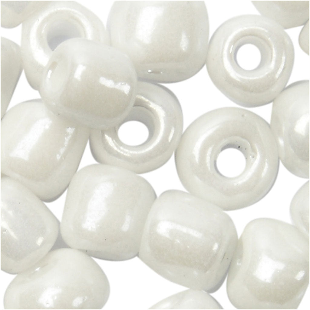 Creativ Company Rocailles, D 4 mm, Größe 6 0, Lochgröße 0,9-1,2 mm, Perlmutt, 500 g 1 Box