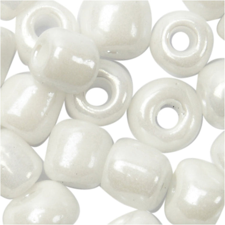 Creativ Company Rocailles, D 4 mm, Größe 6 0, Lochgröße 0,9-1,2 mm, Perlmutt, 500 g 1 Box