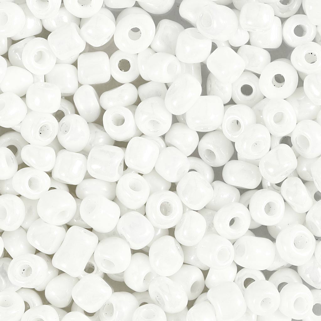 Creativ Company Rocailles, D 4 mm, Größe 6 0, Lochgröße 0,9-1,2 mm, Perlmutt, 500 g 1 Box