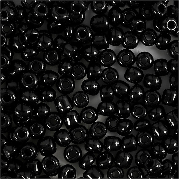 Creativ Company Rocailles, D 4 mm, Größe 6 0, Lochgröße 0,9-1,2 mm, schwarz, 25 g 1 Box