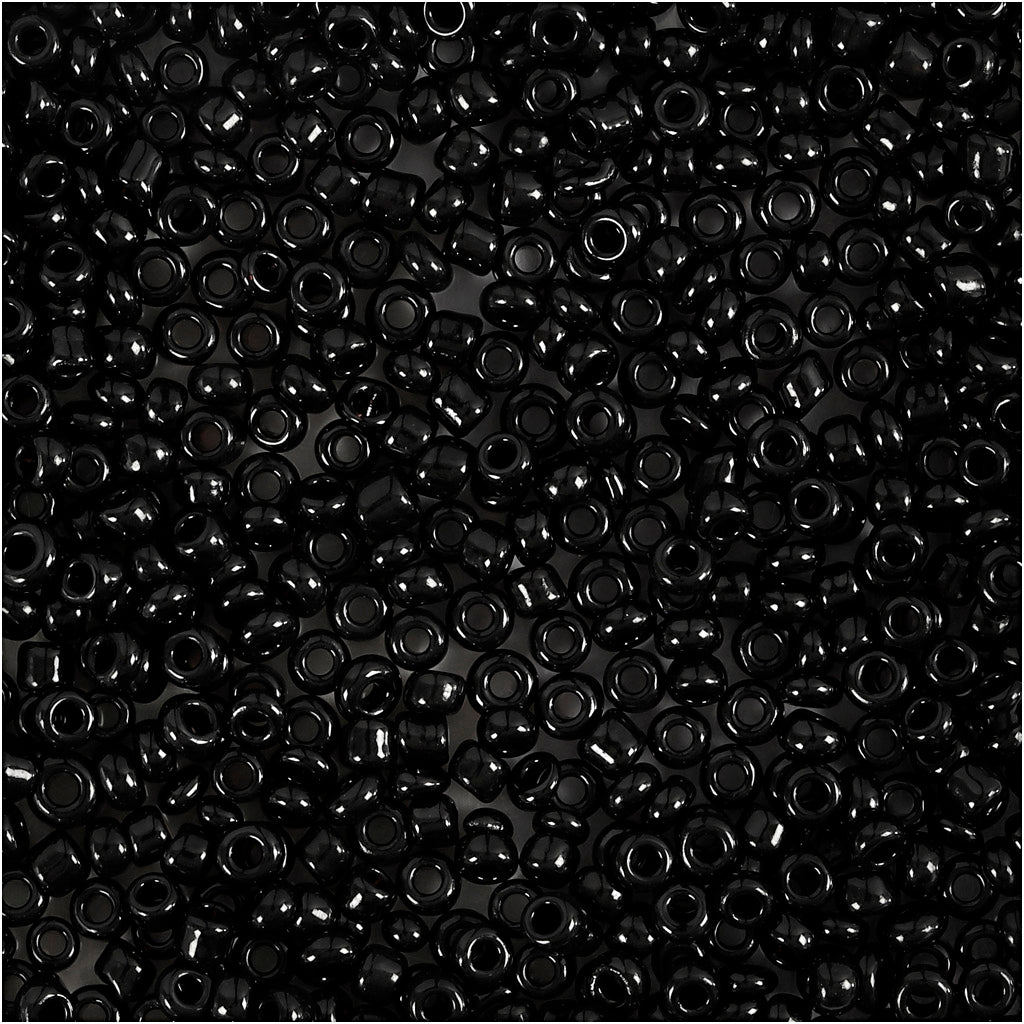 Creativ Company Rocailles, D 2 mm, Größe 12 0, Lochgröße 0,8 mm, schwarz, 25 g 1 Box