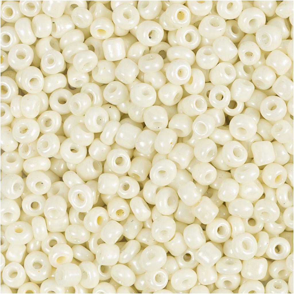 Creativ Company Rocailles, D 3 mm, Größe 8 0, Lochgröße 0,6-1,0 mm, Perlmutt, 25 g 1 Box