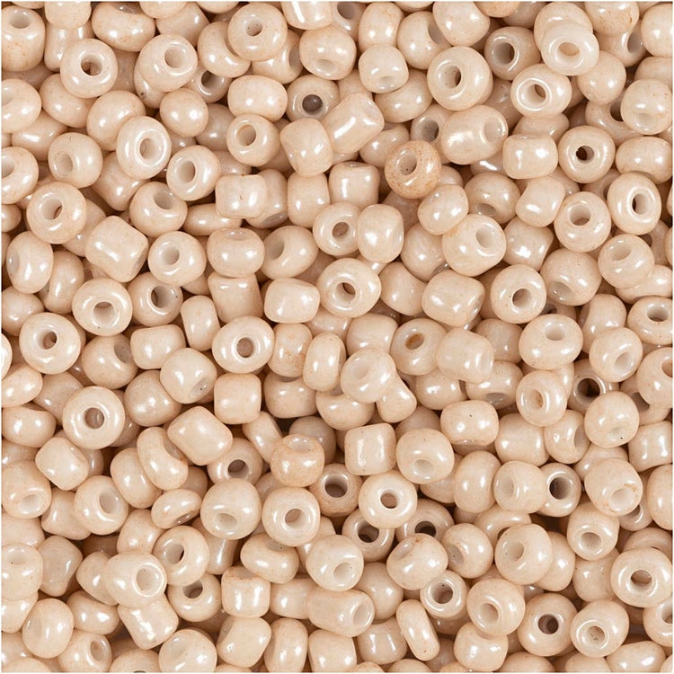 Creativ Company Rocailles, D 3 mm, Größe 8 0, Lochgröße 0,6-1,0 mm, beige, 25 g 1 Box