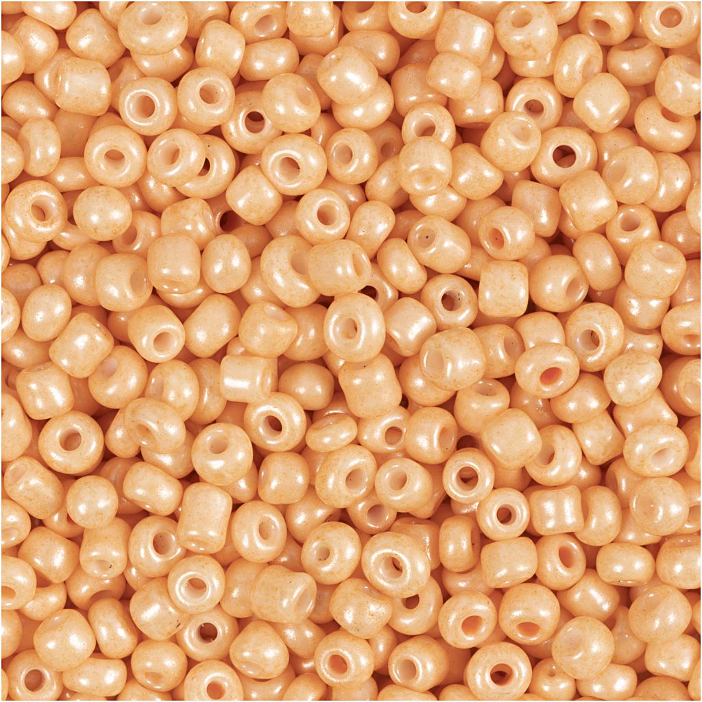 Creativ Company Rocailles, D 3 mm, Größe 8 0, Lochgröße 0,6-1,0 mm, Pfirsich, 25 g 1 Box