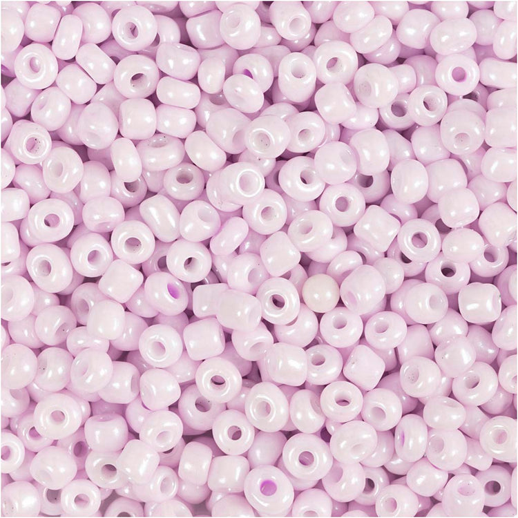 Creativ Company Rocailles, D 3 mm, Größe 8 0, Lochgröße 0,6-1,0 mm, hellrosa, 25 g 1 Box
