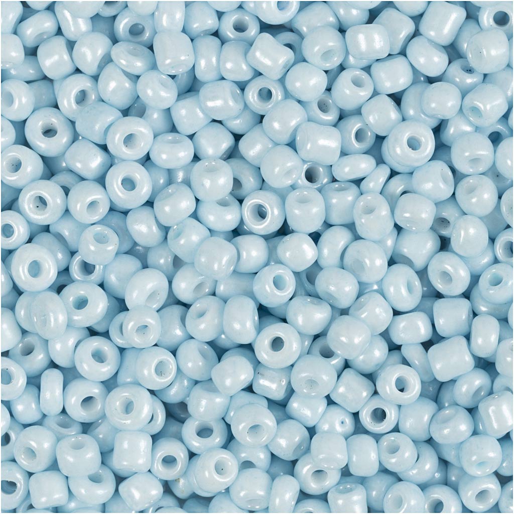 Creativ Company Rocailles, D 3 mm, Größe 8 0, Lochgröße 0,6-1,0 mm, hellblau, 25 g 1 Box