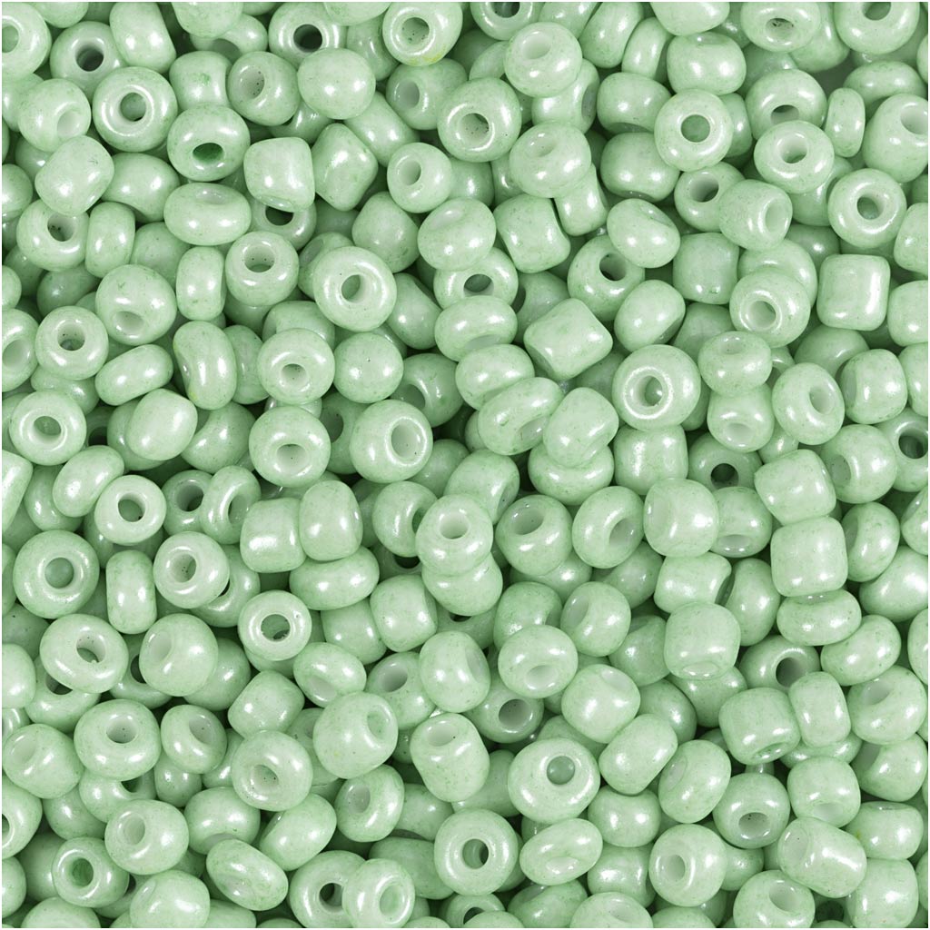 Creativ Company Rocailles, D 3 mm, Größe 8 0, Lochgröße 0,6-1,0 mm, hellgrün, 25 g 1 Box