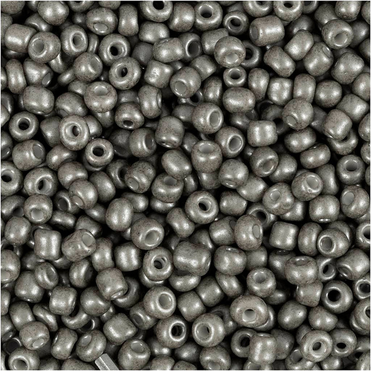 Creativ Company Rocailles, D 3 mm, Größe 8 0, Lochgröße 0,6-1,0 mm, grau, 25 g 1 Box