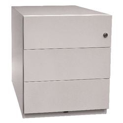 Schubladenelement Bisley NWA59M7SSSS845, 3 Schubladen, mobiles Zylinderschloss, hellgrau