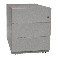 Schubladenelement Bisley NWA59M7SSSS855, 3 Schubladen, mobiles Zylinderschloss, silberfarben