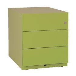 Schubladenelement Bisley NWA59M7SSSS104, 3 Schubladen, mobiles Zylinderschloss, grün