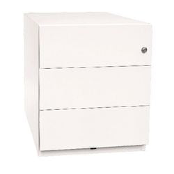 Schubladenelement Bisley NWA59M7SSSS896, 3 Schubladen, mobiles Zylinderschloss, weiß