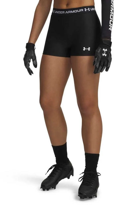 Under Armour Heatgear Shorty-Blk Damen-Sporthose – Ultimate Black – Weiß