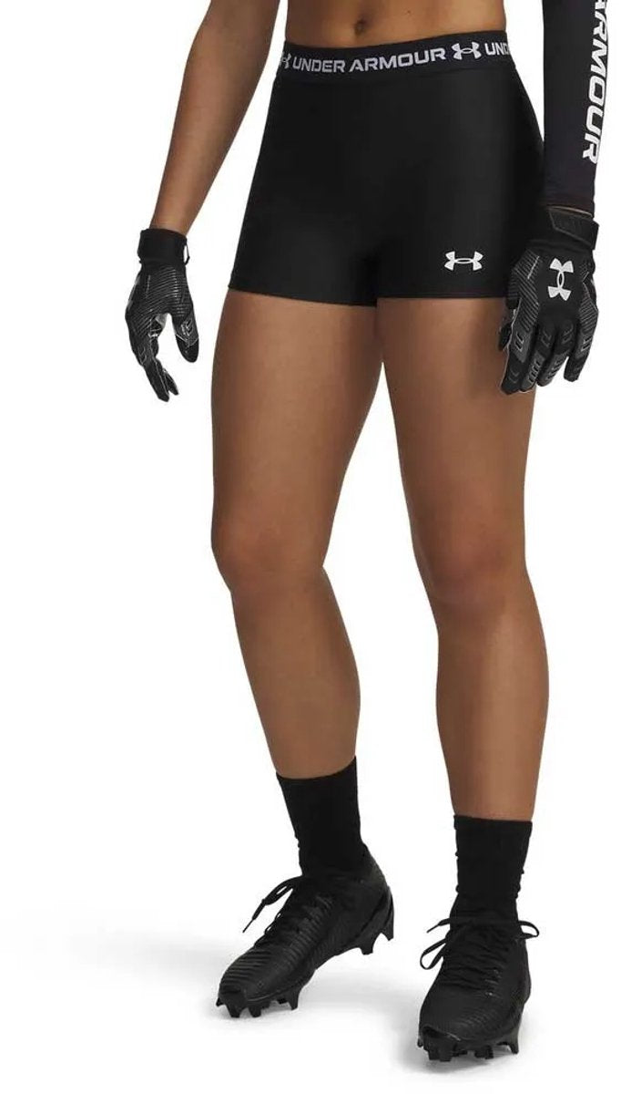 Under Armour Heatgear Shorty-Blk Damen-Sporthose – Ultimate Black – Weiß