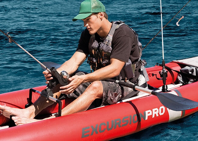 aufblasbares Kajak Excursion Pro K1 305 cm Vinyl rot 3-teilig