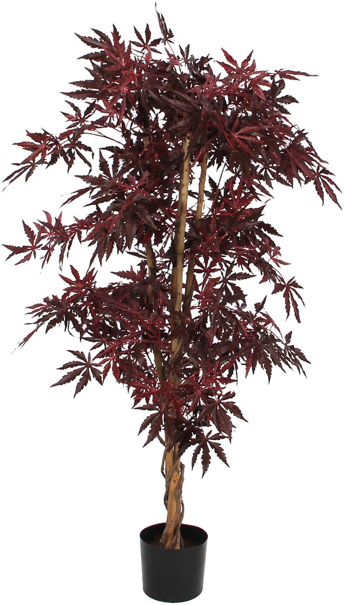 Glimmerdekorationen künstliche Ahornpflanze – H140 x ø80 cm – rot