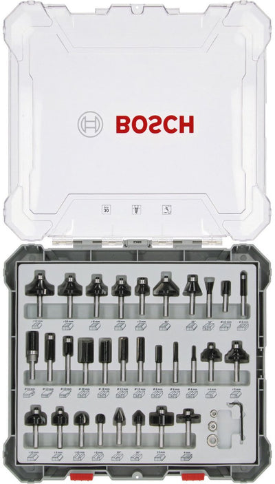 Bosch Zubehör 30-teiliges Mischfräser-Set - Schaftdurchmesser 6 mm - 2607017474