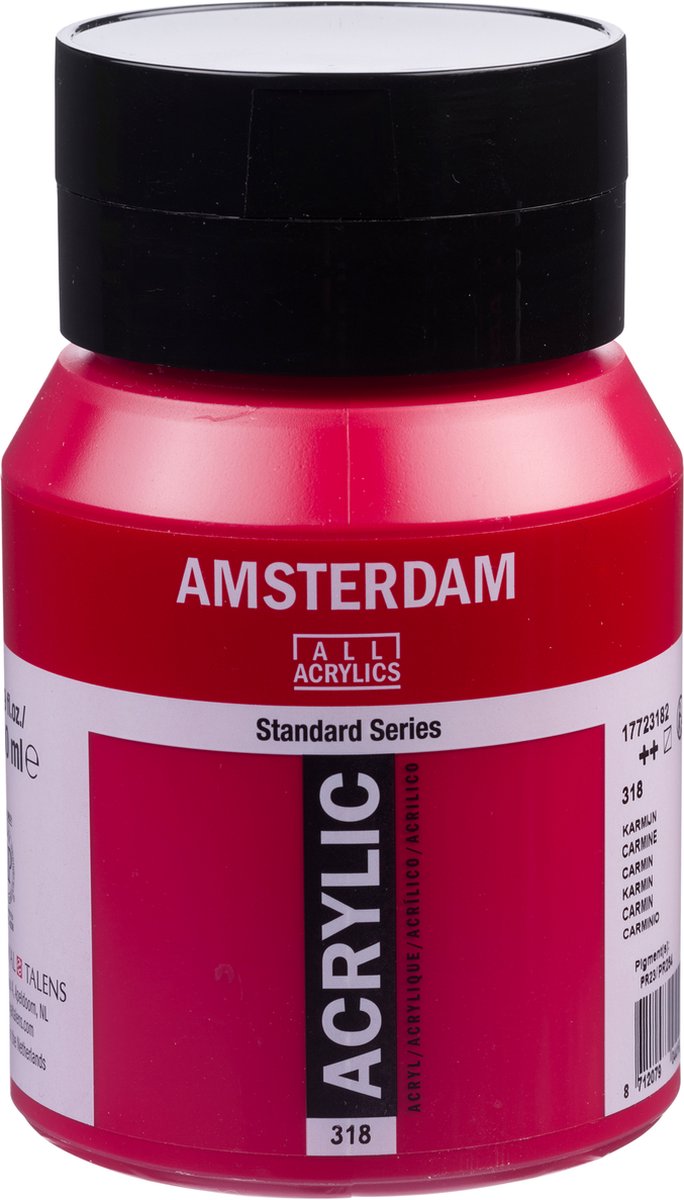 Acrylfarbentopf der Amsterdamer Standardserie 500 ml Karminrot 318