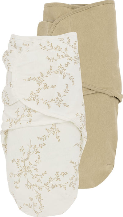 Meyco Baby Branches Uni Swaddle Inbakerdoek – 2er-Pack – Sand – 4–6 Maanden – 1,0 Tog