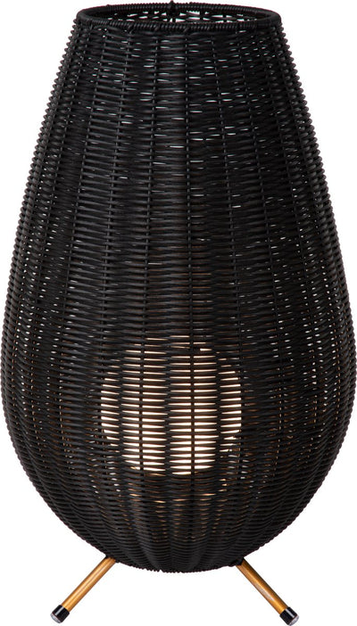 Lucide Colin IP44 – wiederaufladbare Tischleuchte für drinnen und draußen – wiederaufladbarer Akku – LED 3 Stufen dimmbar – 1 x 3 W 3000 K – IP44 – Schwarz