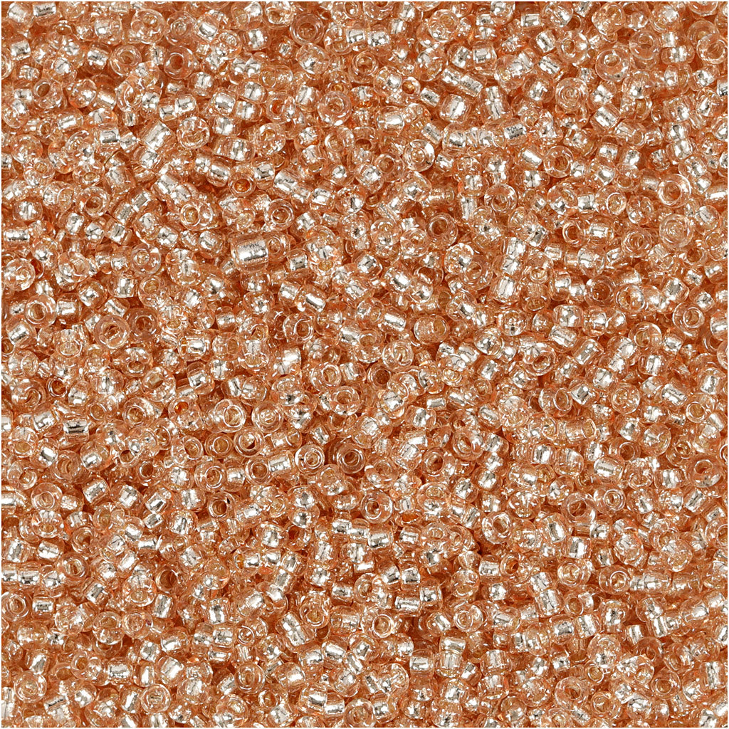 Creativ Company Rocailles, D 1,7 mm, Größe 15 0, Lochgröße 0,5-0,8 mm, Pfirsich, 25 g 1 Box