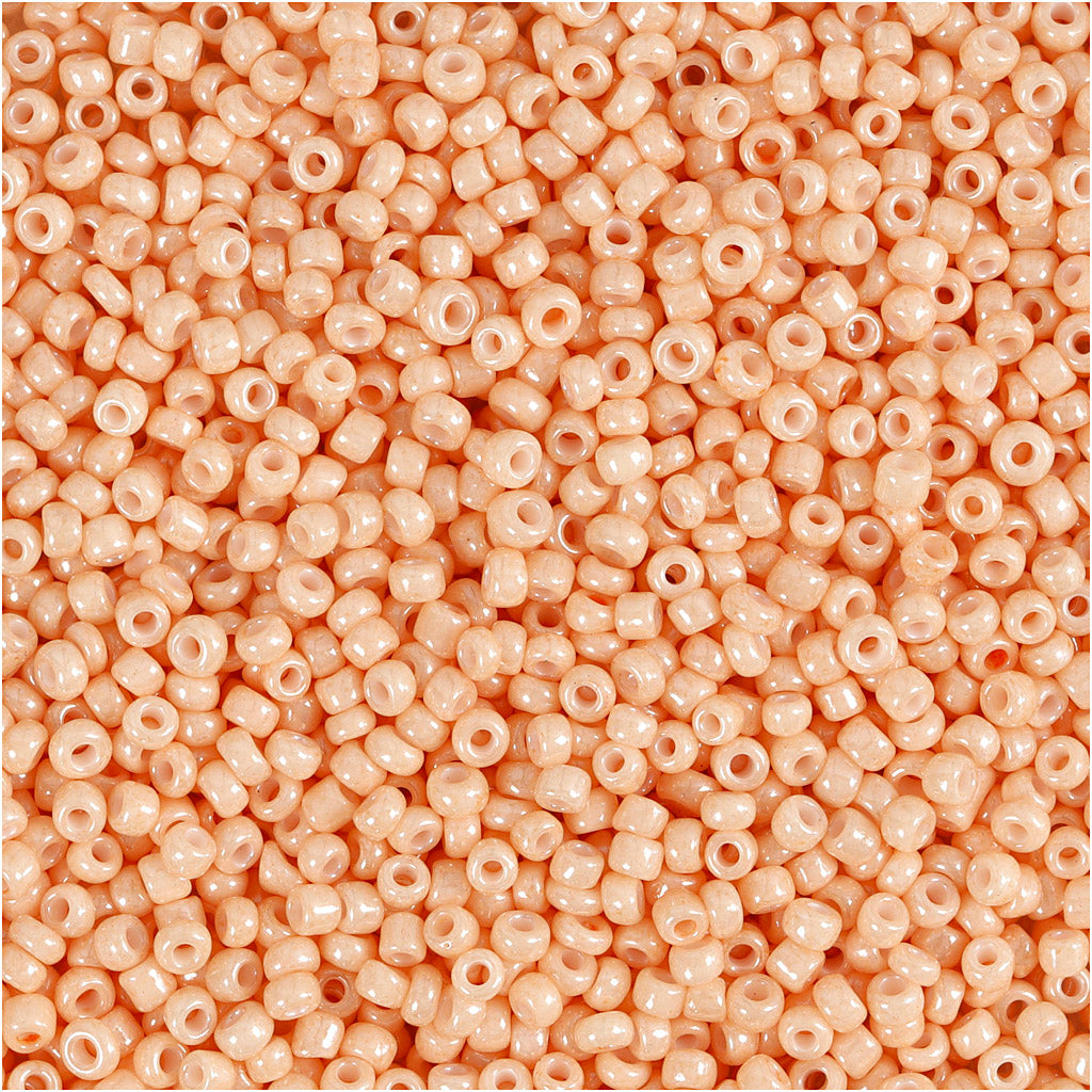 Creativ Company Rocailles, D 1,7 mm, Größe 15 0, Lochgröße 0,5–0,8 mm, hellpfirsich, 25 g 1 Box