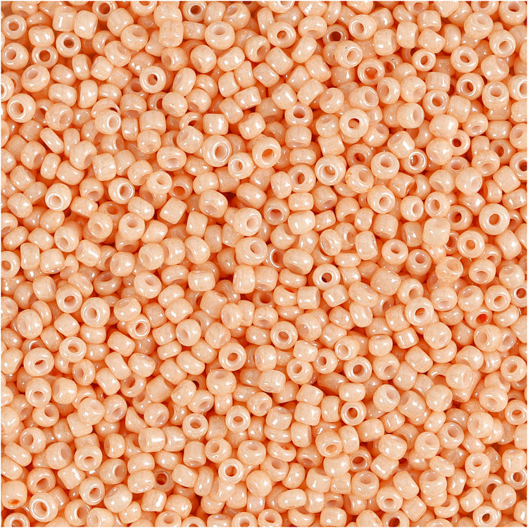 Creativ Company Rocailles, D 1,7 mm, Größe 15 0, Lochgröße 0,5–0,8 mm, hellpfirsich, 25 g 1 Box
