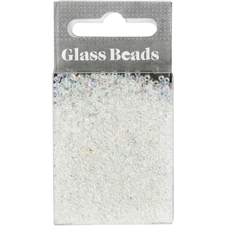 Creativ Company Rocailles, D 1,7 mm, Größe 15 0, Lochgröße 0,5–0,8 mm, klar, 25 g 1 Box