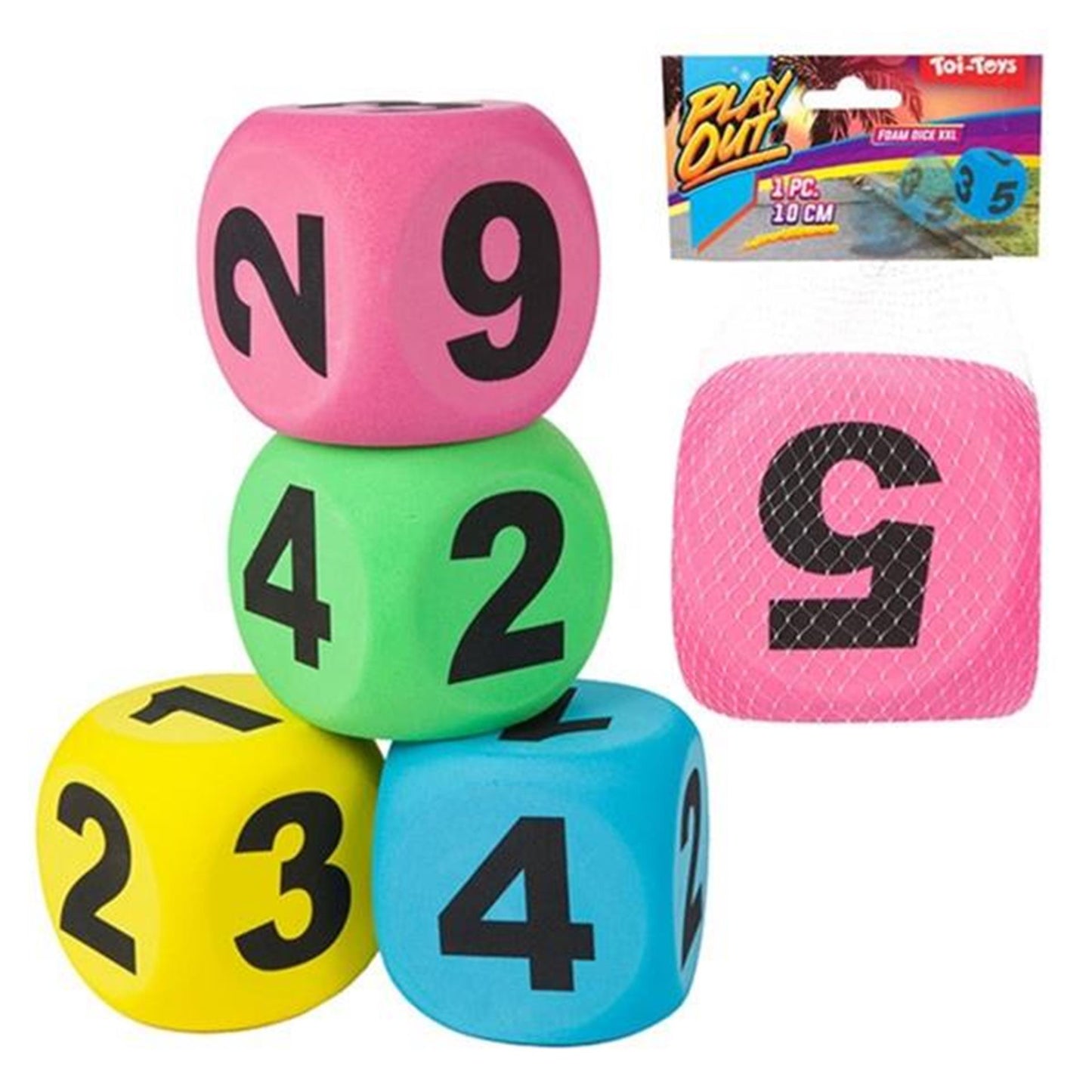 Toi-Toys out Foam Dobbelsteen, 10 cm