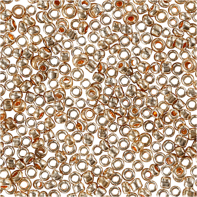 Creativ Company Rocailles, D 1,7 mm, Größe 15 0, Lochgröße 0,5–0,8 mm, Roségold, 25 g, 1 Box