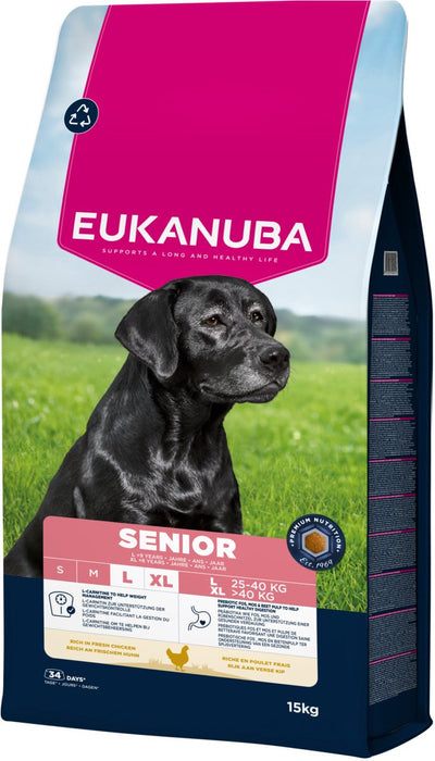 Eukanuba senior – Trockenfutter für Hunde – Huhn – 15 kg – große Rassen