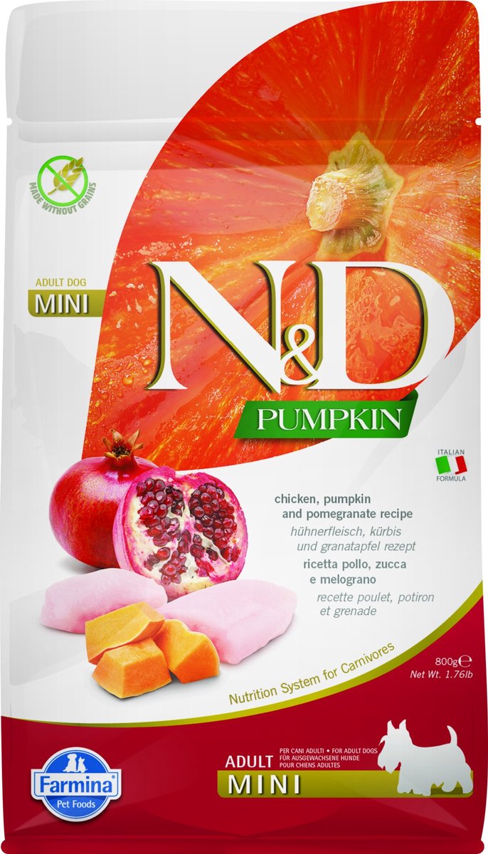 N d Kürbis Hundefutter Huhn klein breit 800 gr.