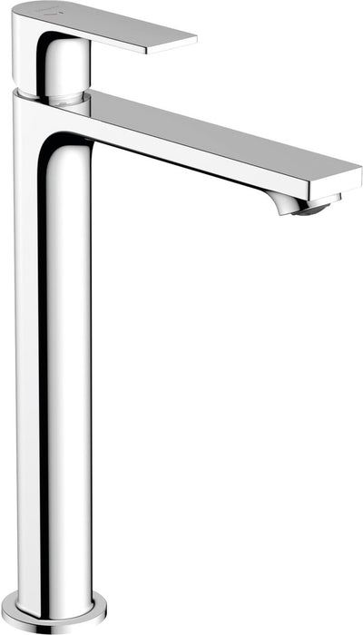 Hansgrohe rebris e – Waschtischarmatur – Einhebelbedienung – Kaltstart energiesparend – ohne Ablaufgarnitur – Größe 240 mm – Chrom