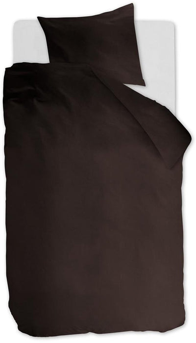 Ambiante-Uni-Bettbezug aus Baumwolle – einfarbig – Einzelbett – 140 x 200 220 cm – braun