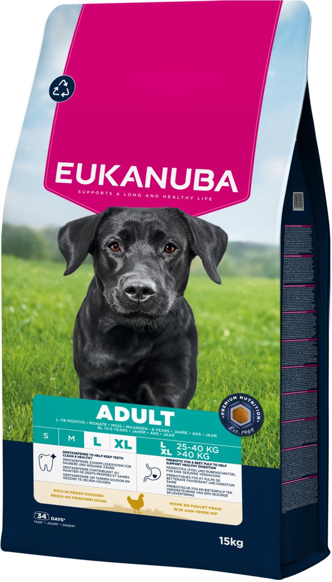 Eukanuba Adult Large Series – Trockenfutter für große Hunde – Huhn – 15 kg