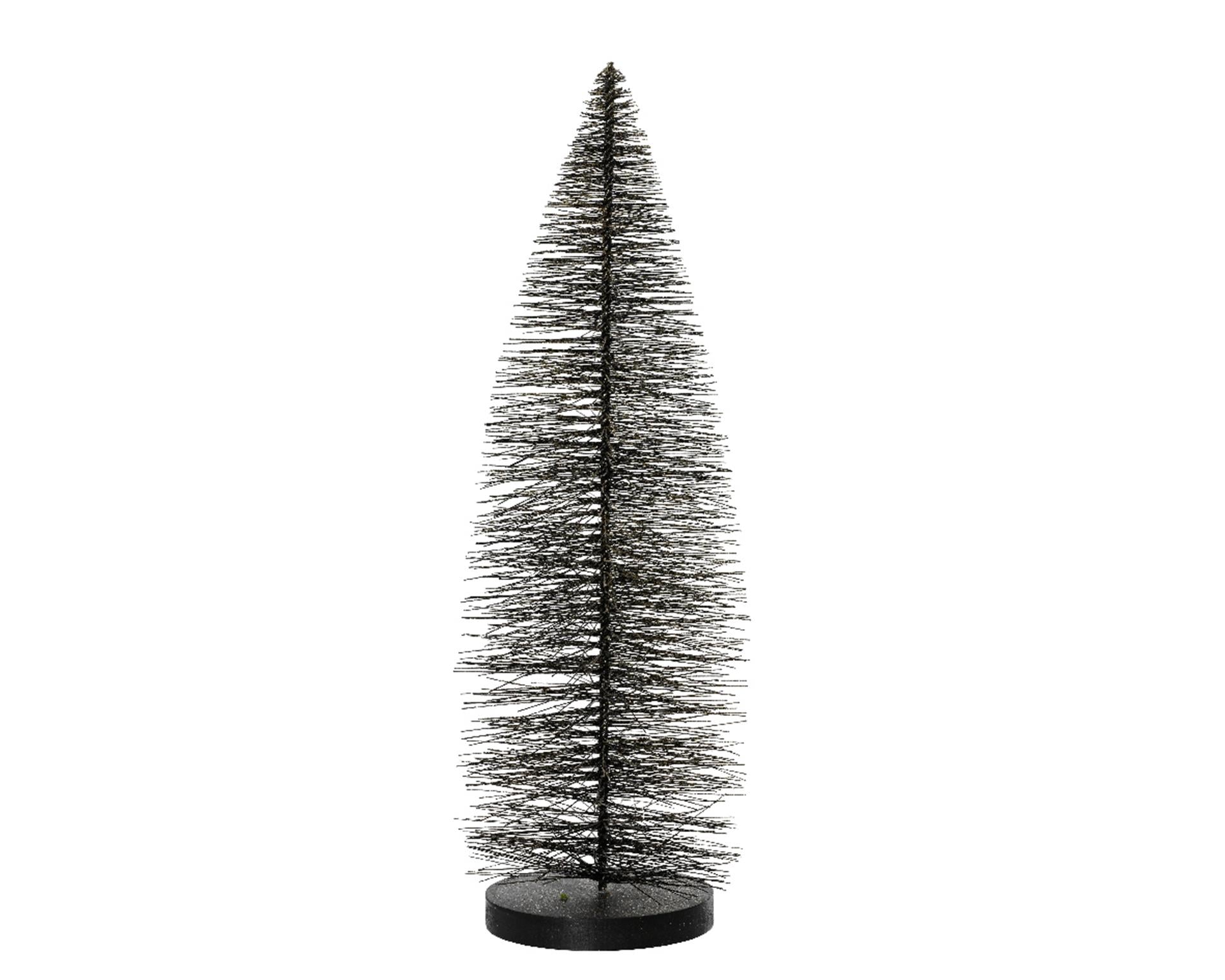 Decoris Statue Weihnachtsbaum schwarz mit Gold 20cm